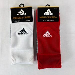 2 Pair Adidas Mens Traxion Menace Crew Socks sz Lg